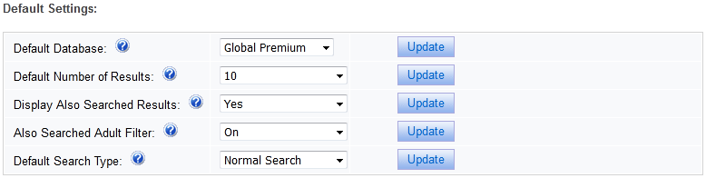 Account Management Default settings