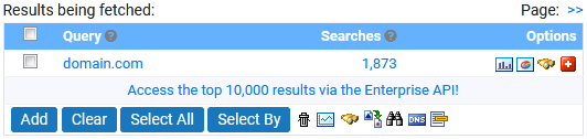 Domain Score results for keyword domain