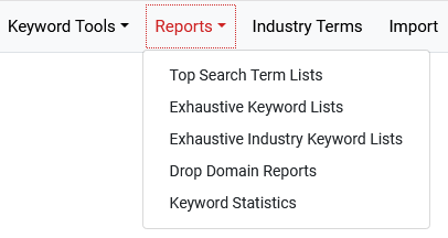 Keyword Tools Menu