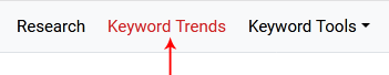 Keyword Trends button