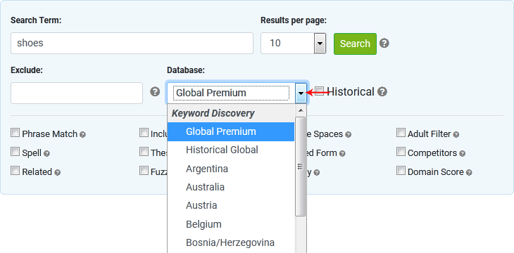 Step 3 - Select a database