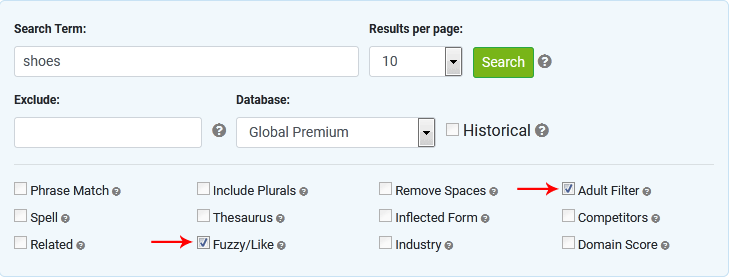 Step 4 - Select search filters